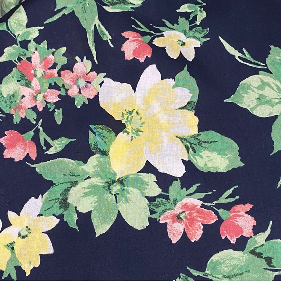 Old Navy Everyday Shirt Men Medium Navy Floral Regular Fit Cotton Short Sleeve - Picture 9 of 9